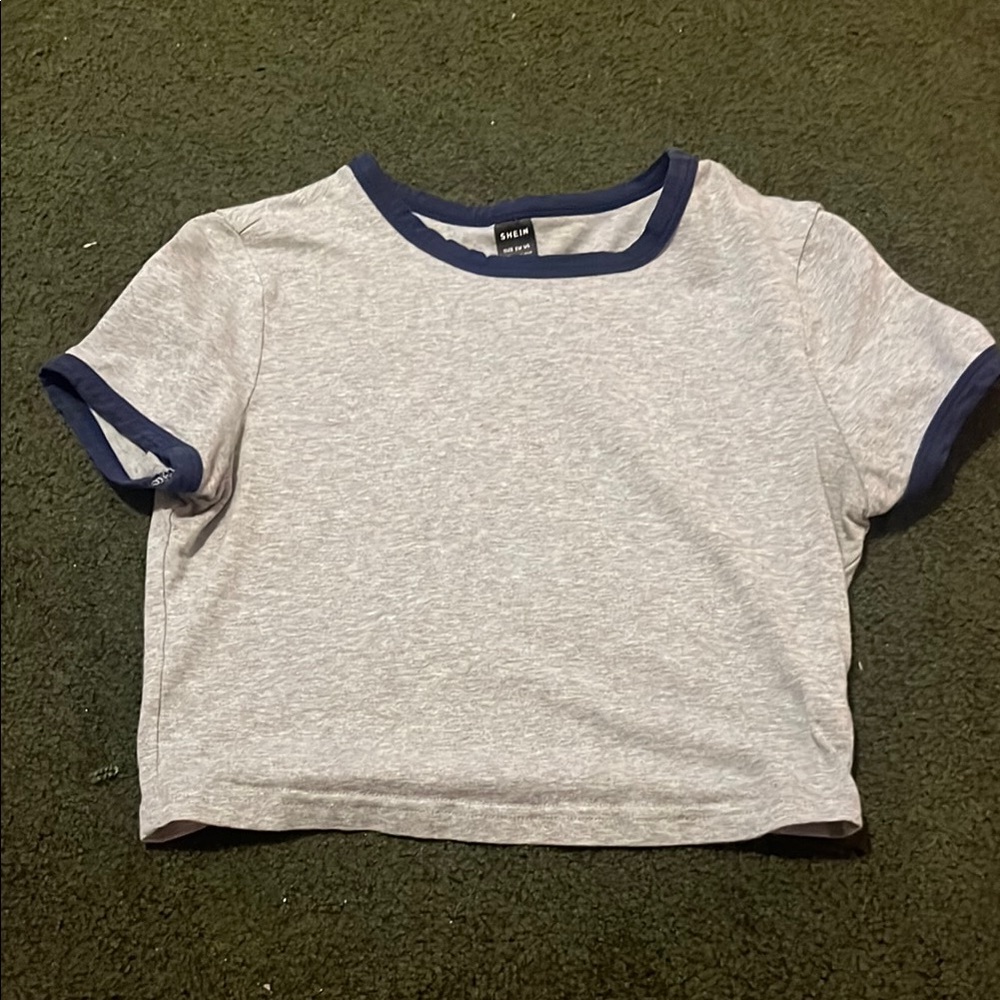 juniors Gray and Blue T-Shirt